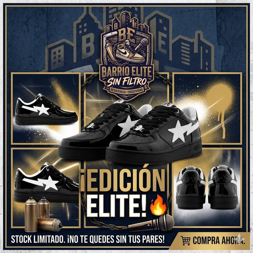 Tenis Bape Negros con Blanco